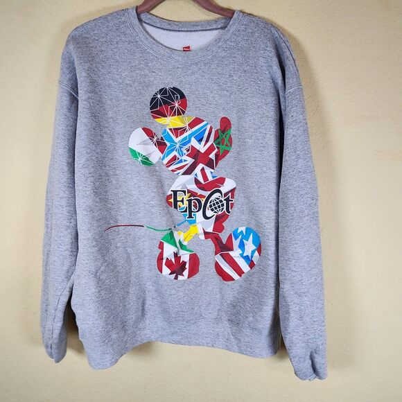 Disney Parks Epcot World Showcase Mickey Mouse Country Crew Neck Sweatshirt - Picture 1 of 7